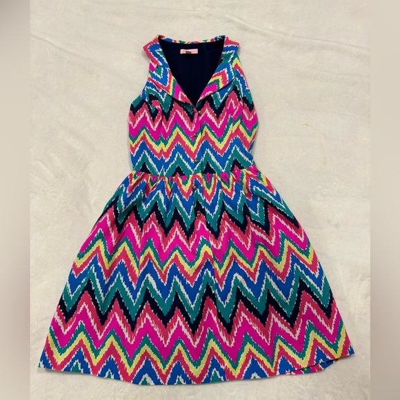 Lilly Pulitzer - Multicolored Zig-Zag Collared Dress - Picture 2 of 11